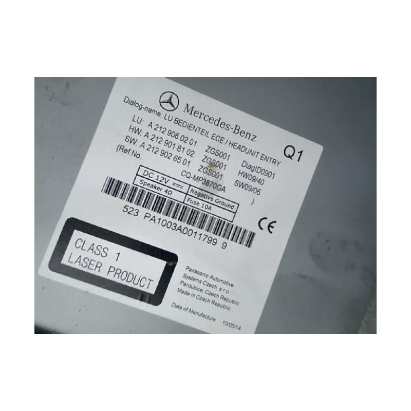 Autoradio d'origine MERCEDES CLASSE E 207 PHASE 1 CABRIOLET d’occasion