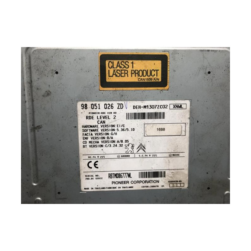 Autoradio d'origine PEUGEOT  d’occasion