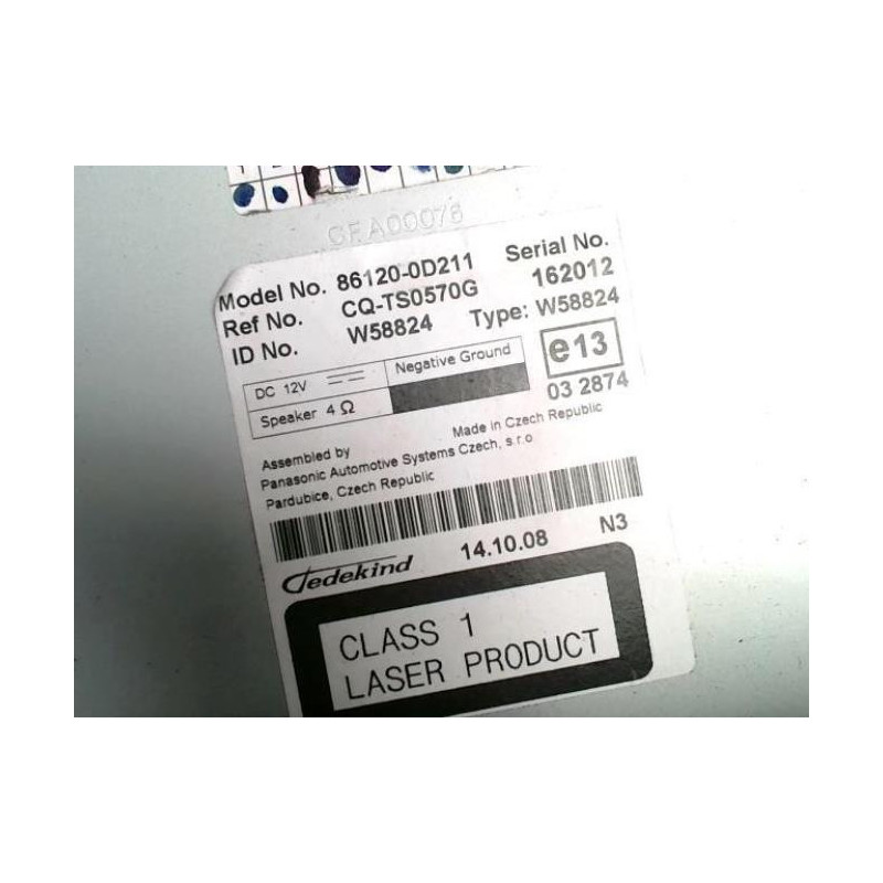 Autoradio TOYOTA YARIS 2 PHASE 1 d’occasion