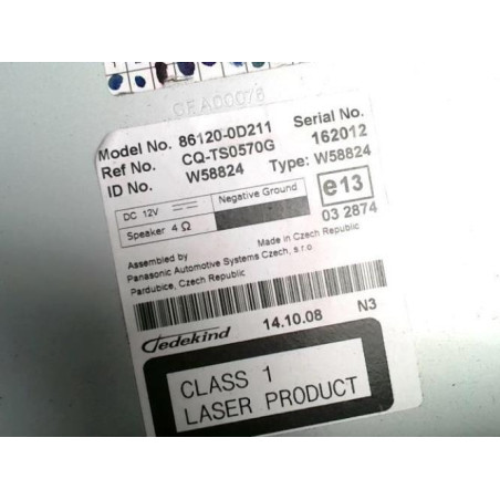 Autoradio TOYOTA YARIS 2 PHASE 1 d’occasion