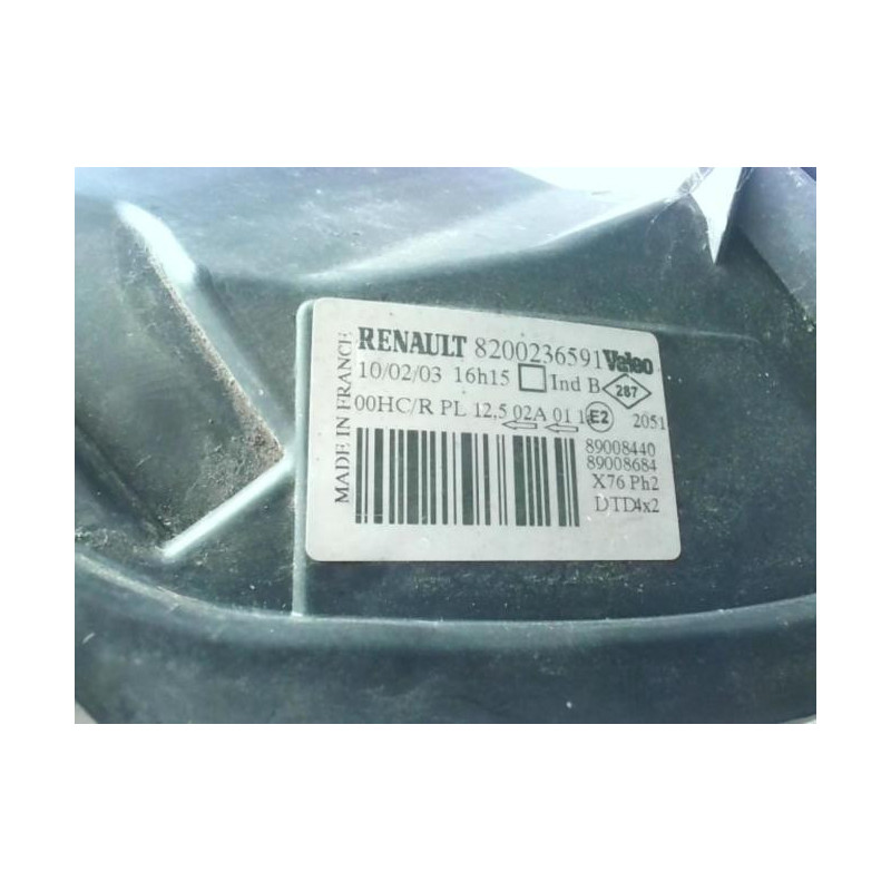 Optique avant principal droit (feux)(phare) RENAULT KANGOO 1 PHASE 2 d’occasion