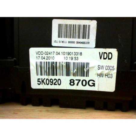 Compteur VOLKSWAGEN GOLF 6 d’occasion