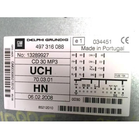 Autoradio d'origine OPEL CORSA D PHASE 1 d’occasion