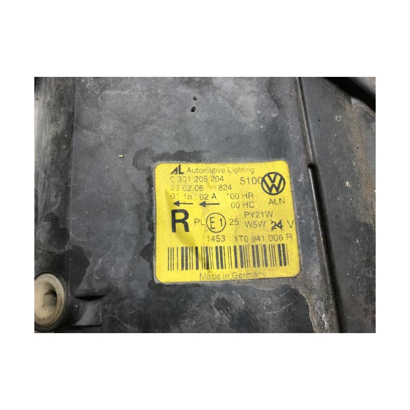 Optique avant principal droit (feux)(phare) VOLKSWAGEN TOURAN 1 PHASE 1 d’occasion