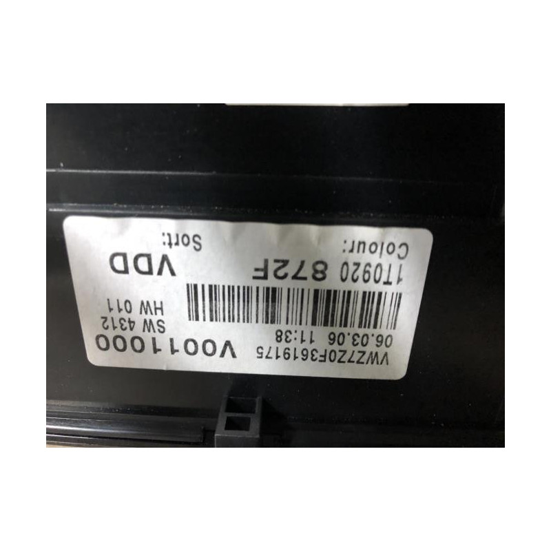 Compteur VOLKSWAGEN TOURAN 1 PHASE 1 d’occasion