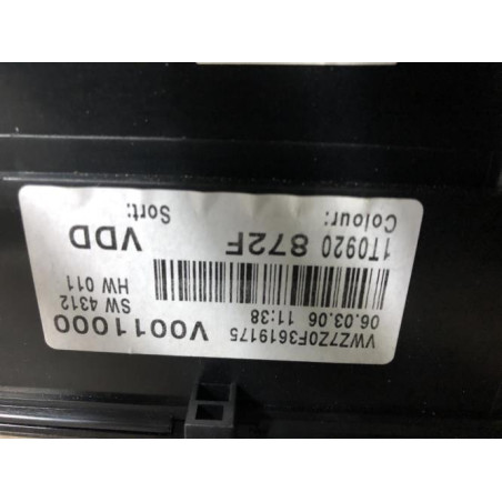 Compteur VOLKSWAGEN TOURAN 1 PHASE 1 d’occasion