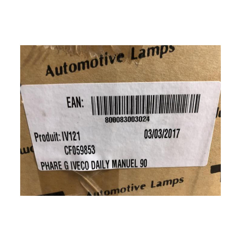 Optique avant principal gauche (feux)(phare) IVECO  d’occasion