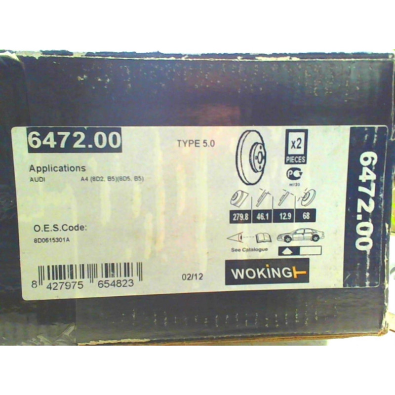 Paire de disques avant (freinage) AUDI A4 1 PHASE 1 d’occasion