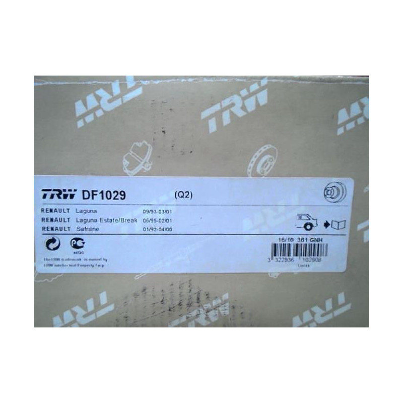 Paire de disques arriere (freinage) RENAULT LAGUNA 1 PHASE 2 BREAK d’occasion