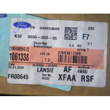 Moyeu avant droit FORD KA 1 PHASE 1 d’occasion