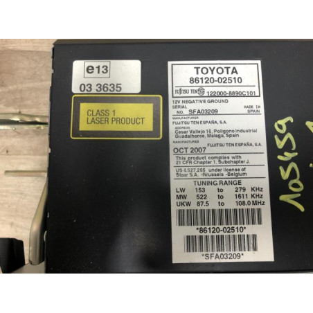 Autoradio d'origine TOYOTA AURIS 1 PHASE 1 d’occasion