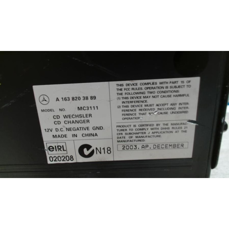 Chargeur CD MERCEDES CLASSE M 163 PHASE 1 d’occasion