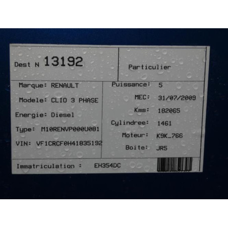 Boite de vitesses RENAULT CLIO 3 PHASE 2 d’occasion