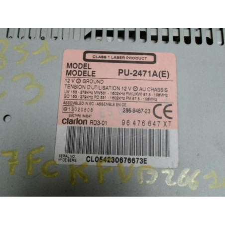 Autoradio d'origine CITROEN C3 1 PHASE 1 d’occasion