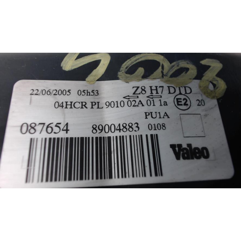 Optique avant principal droit (feux)(phare) PEUGEOT 607 PHASE 2 d’occasion