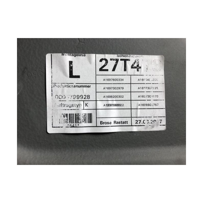 Leve vitre mecanique arriere gauche MERCEDES CLASSE A 169 PHASE 1 d’occasion
