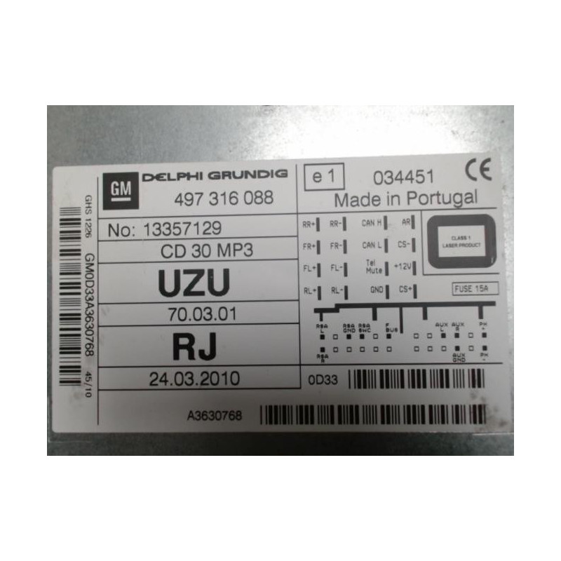 Autoradio OPEL CORSA D PHASE 1 d’occasion