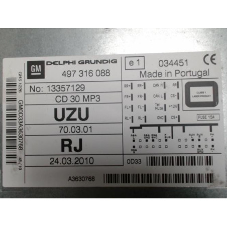 Autoradio OPEL CORSA D PHASE 1 d’occasion