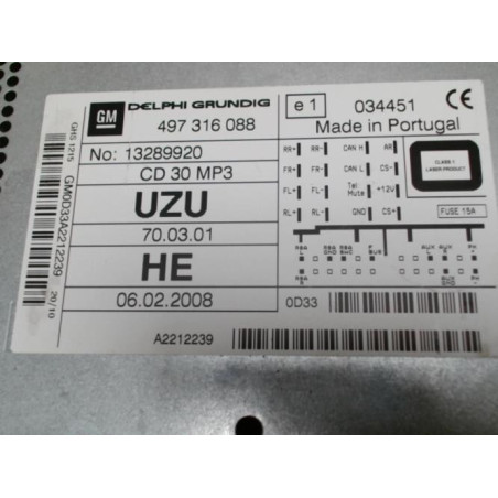 Autoradio OPEL CORSA D PHASE 1 d’occasion