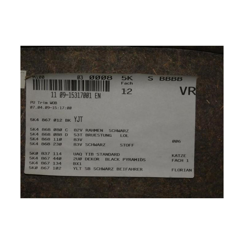 Panneau de porte avant droit VOLKSWAGEN GOLF 6 d’occasion