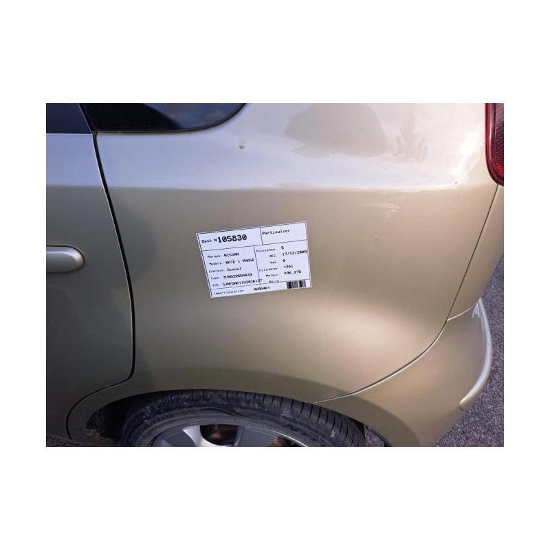 Serrure arriere gauche NISSAN NOTE 1 PHASE 2 d’occasion