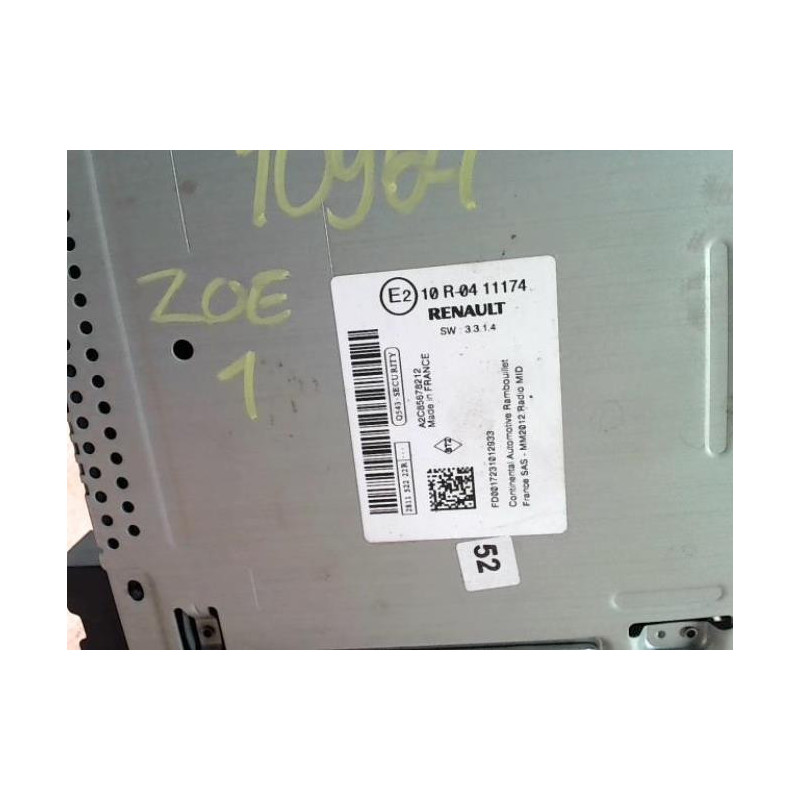 Autoradio d'origine RENAULT ZOE 1 d’occasion