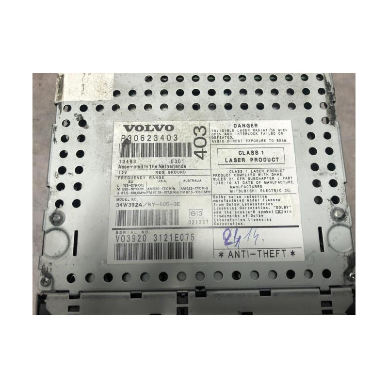Autoradio d'origine VOLVO V 40 1 PHASE 2 BREAK d’occasion