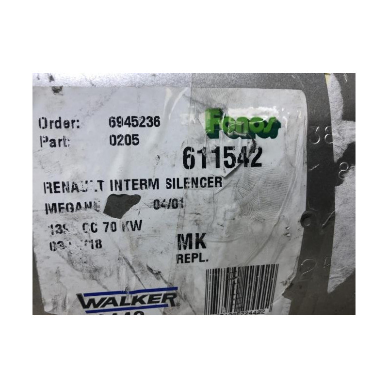 Silencieux intermediaire (echappement) RENAULT MEGANE 1 PHASE 2 d’occasion
