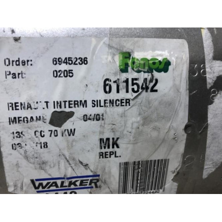 Silencieux intermediaire (echappement) RENAULT MEGANE 1 PHASE 2 d’occasion
