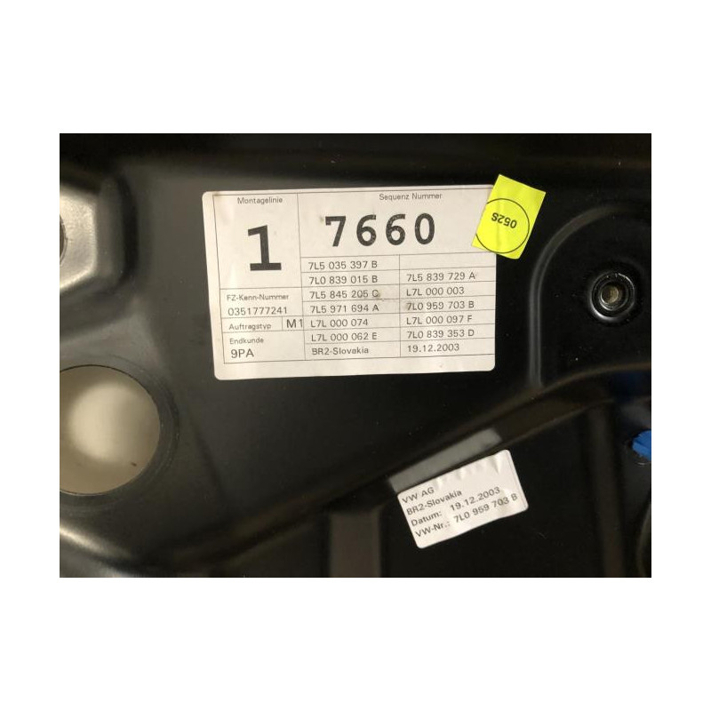 Mecanisme de leve vitre electrique arriere gauche PORSCHE CAYENNE 1 PHASE 1 d’occasion