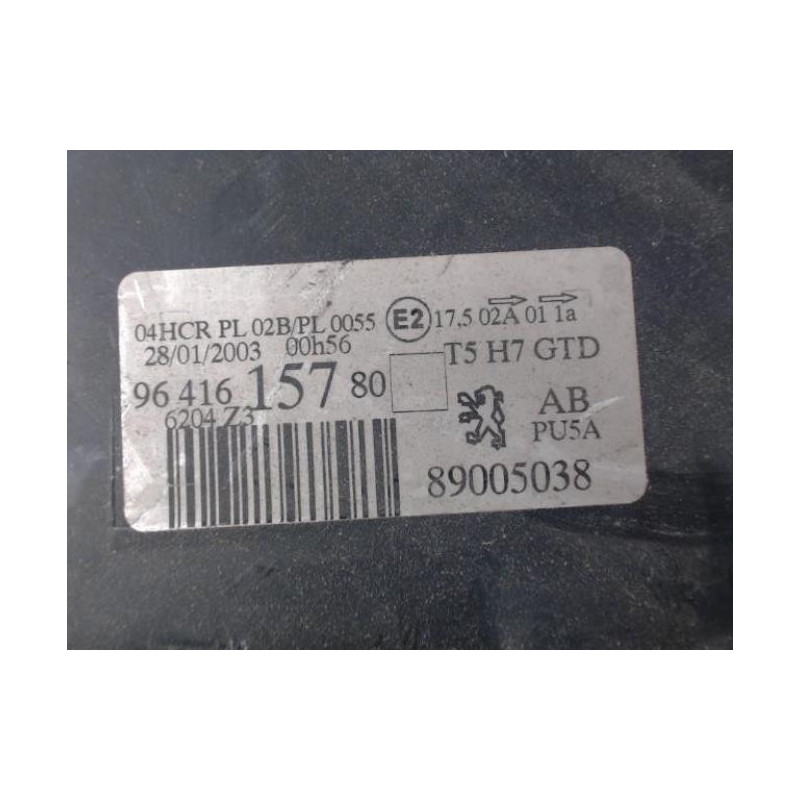 Optique avant principal gauche (feux)(phare) PEUGEOT 307 PHASE 1 d’occasion