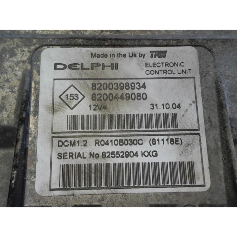 Calculateur moteur RENAULT MODUS PHASE 1 d’occasion