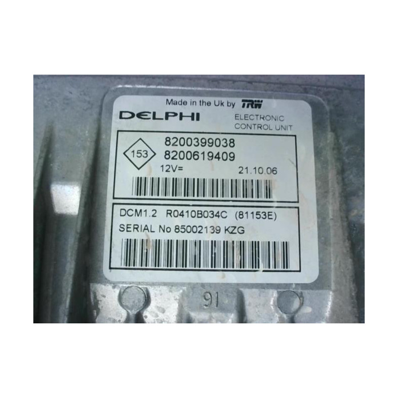 Calculateur RENAULT MODUS PHASE 1 d’occasion