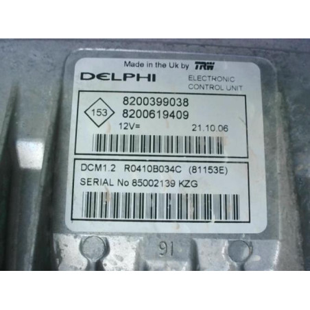 Calculateur RENAULT MODUS PHASE 1 d’occasion