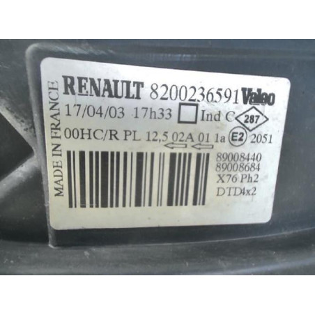 Optique avant principal droit (feux)(phare) RENAULT KANGOO 1 PHASE 2 d’occasion