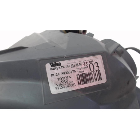 Optique avant principal gauche (feux)(phare) TOYOTA YARIS 1 PHASE 2 d’occasion