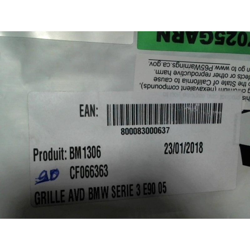 Calandre droite BMW SERIE 3 (E90) PHASE 1 d’occasion