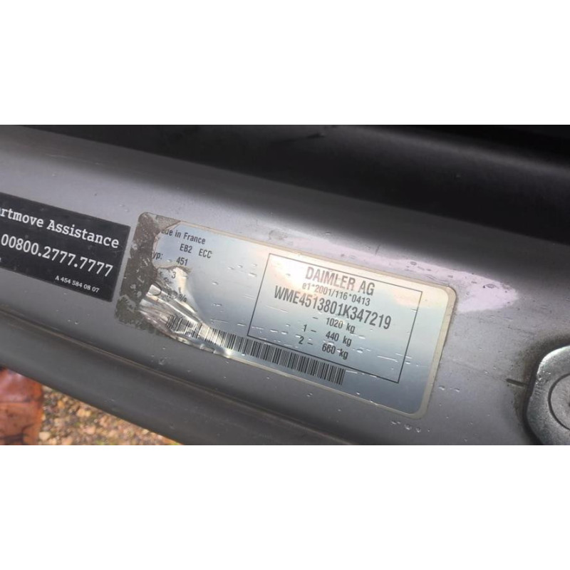 Aerateur tableau de bord avant droit SMART FORTWO 2 COUPE d’occasion