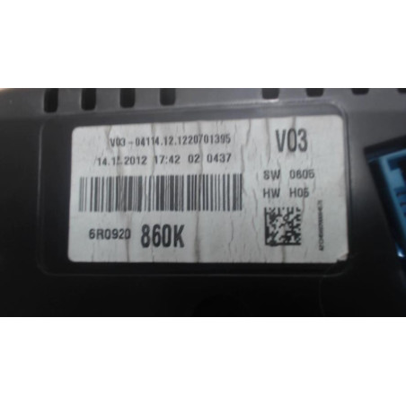 Compteur VOLKSWAGEN POLO 5 PHASE 1 d’occasion