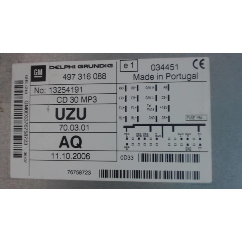 Autoradio d'origine OPEL CORSA D PHASE 1 d’occasion