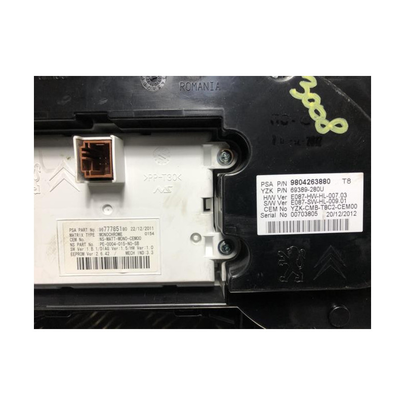 Compteur PEUGEOT 3008 1 PHASE 1 d’occasion