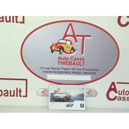 Notice d'utilisation PEUGEOT 807 PHASE 1 d’occasion