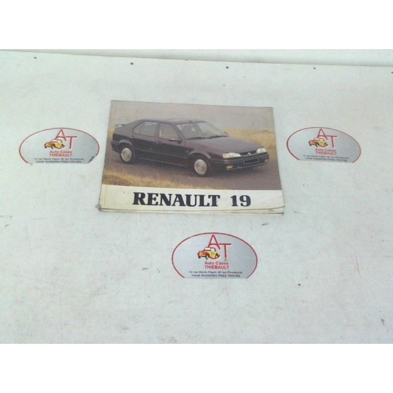 Notice d'utilisation RENAULT R19 PHASE 1 d’occasion