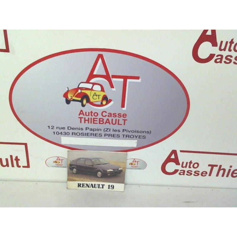 Notice d'utilisation RENAULT R19 PHASE 1 d’occasion