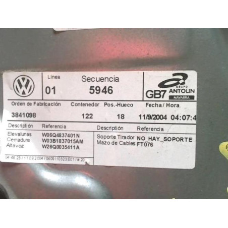 Leve vitre electrique arriere gauche VOLKSWAGEN POLO 4 PHASE 1 d’occasion