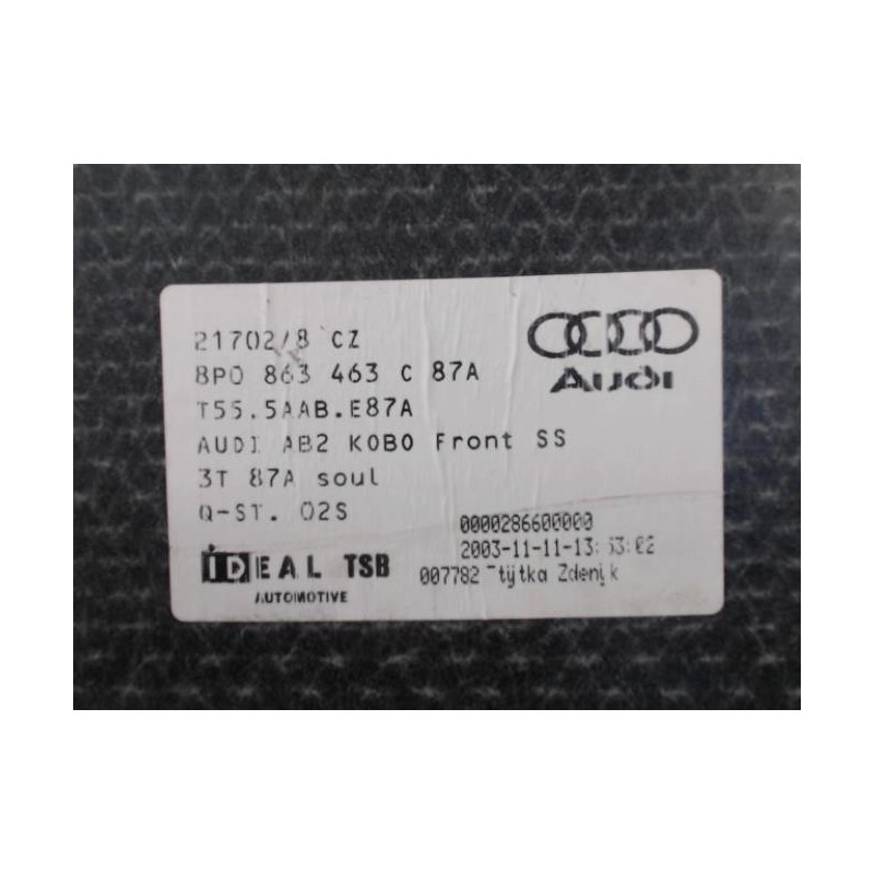 Tapis de coffre AUDI A3 2 PHASE 1 d’occasion