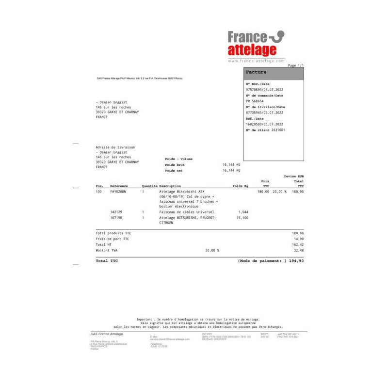 Poignee de maintien avant gauche MITSUBISHI ASX PHASE 3 d’occasion