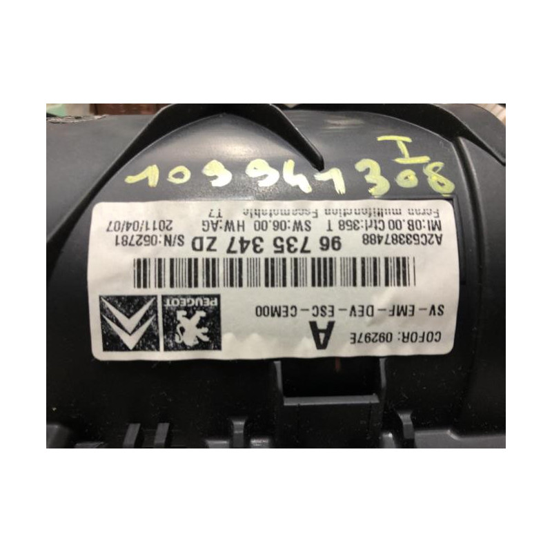 Ecran GPS PEUGEOT 308 1 PHASE 2 d’occasion