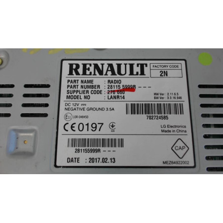 Autoradio d'origine RENAULT MEGANE 4 PHASE 1 d’occasion