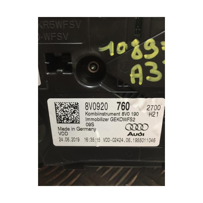 Compteur AUDI A3 3 SPORTBACK PHASE 2 d’occasion